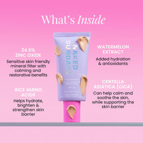 Naked Sundays tube cap and label detail highlighting product size