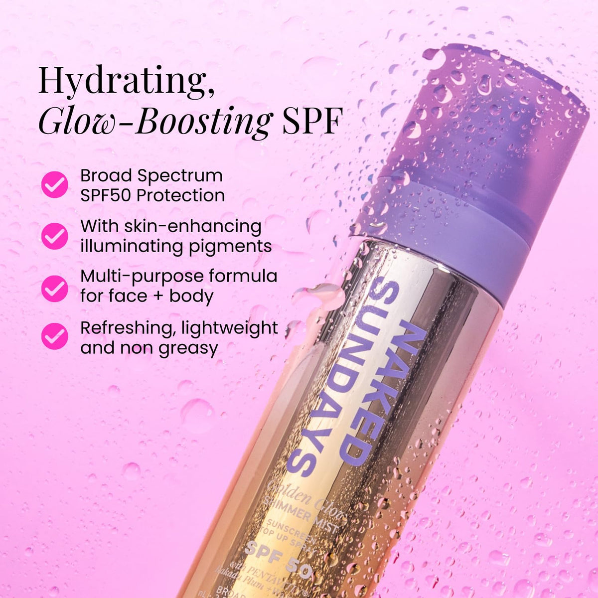 Naked Sundays shimmer texture close-up highlighting micro-shimmer for subtle glow