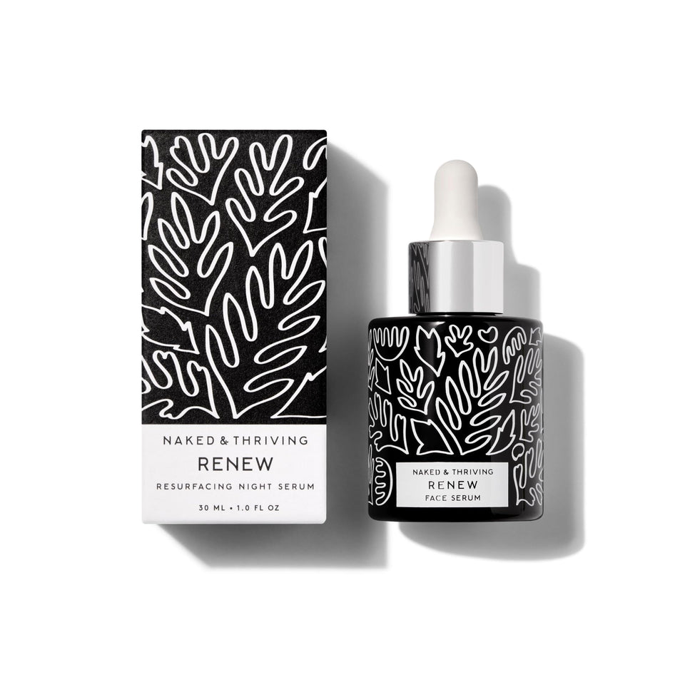 Naked & Thriving front bottle view showing clean packaging and nighttime use benefit