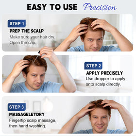 NALIOPI applied to thinning scalp area showing focused absorption benefit