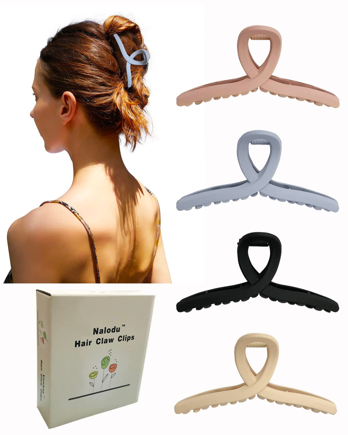 Nalodu side profile jaw teeth detail ensuring no-slip hair grip