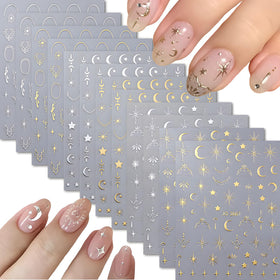 Namrec front packaging showing 12 sheets and metallic moon and star designs, instant decoration