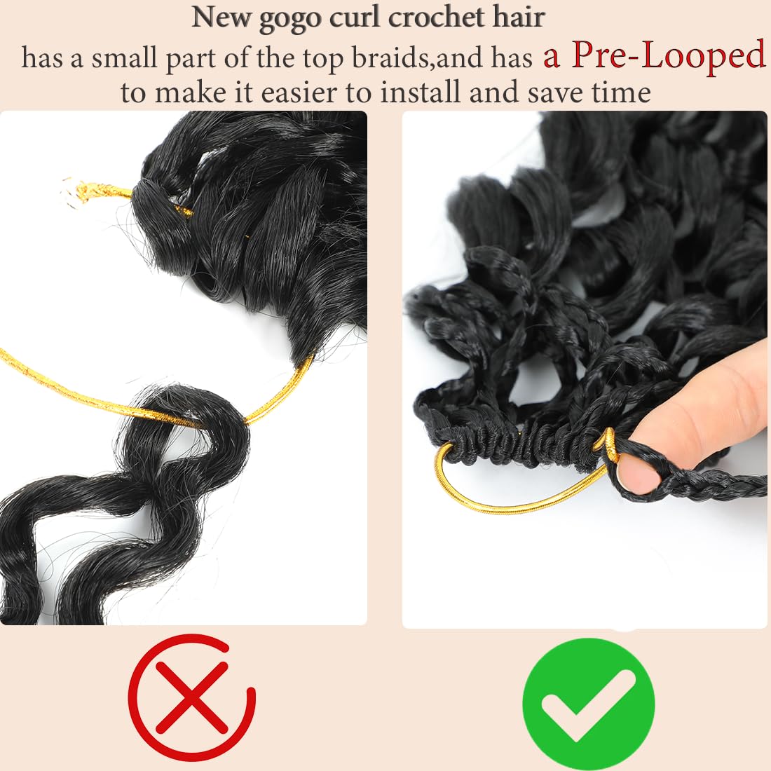 Naniciar close-up of deep gogo curl texture highlighting softness and no-tangle benefit