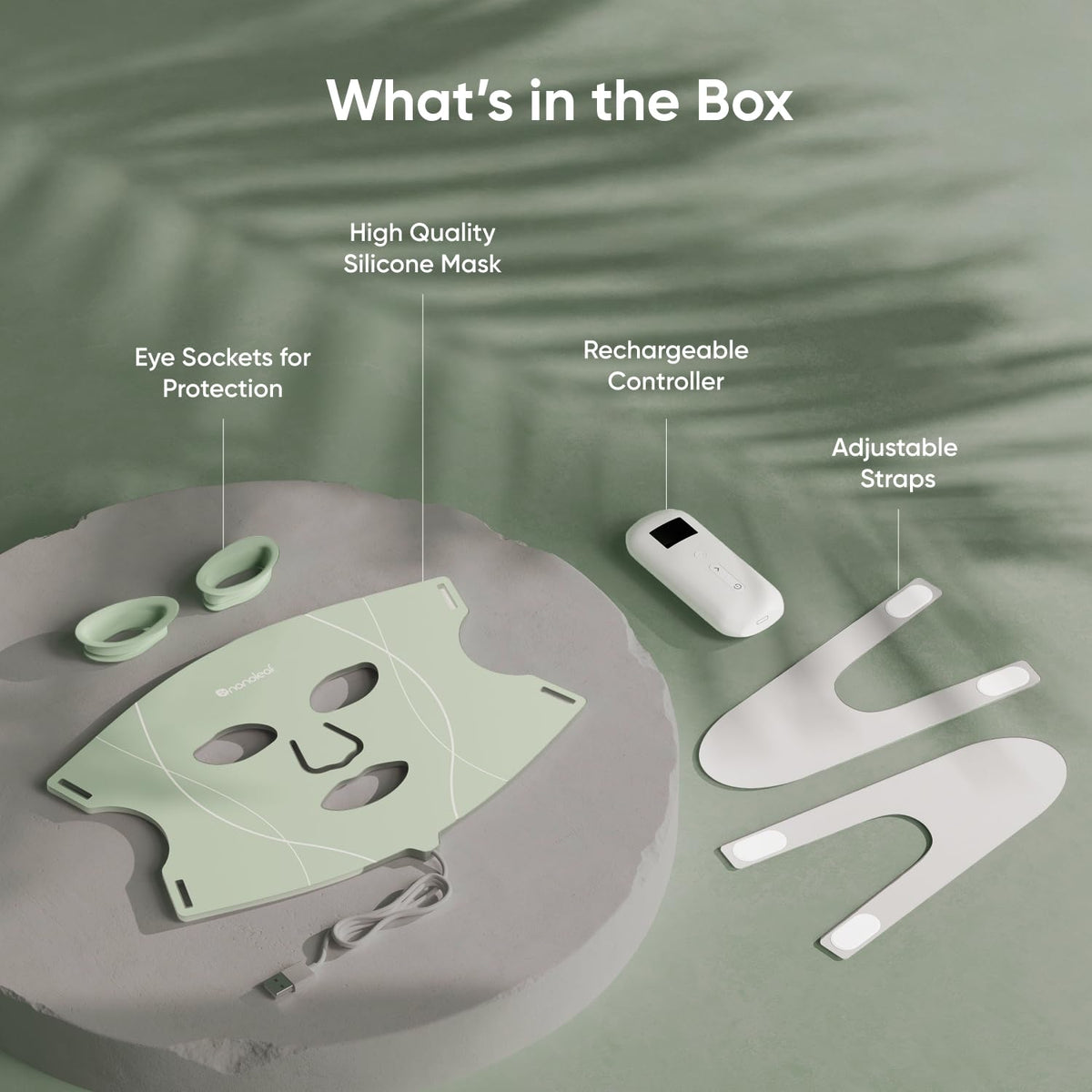 Nanoleaf conceptual before-after illustration showing improved skin appearance over time