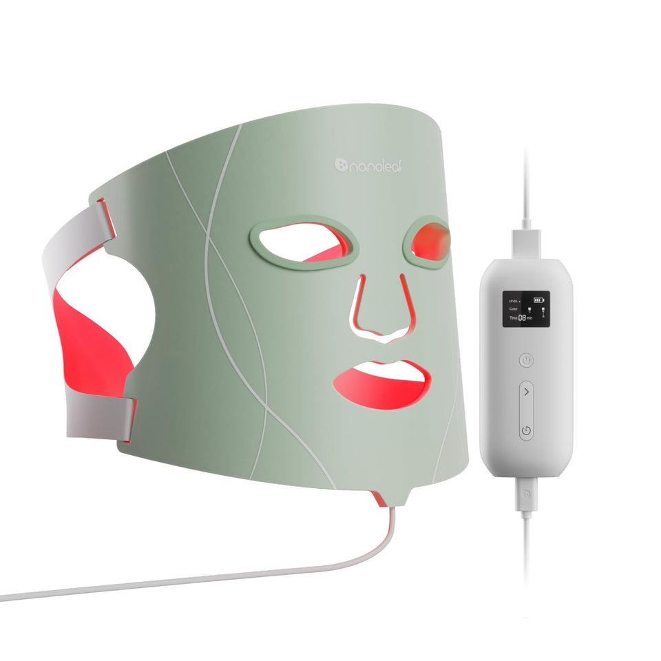 Nanoleaf mask front view showing full-face coverage and even light distribution benefit
