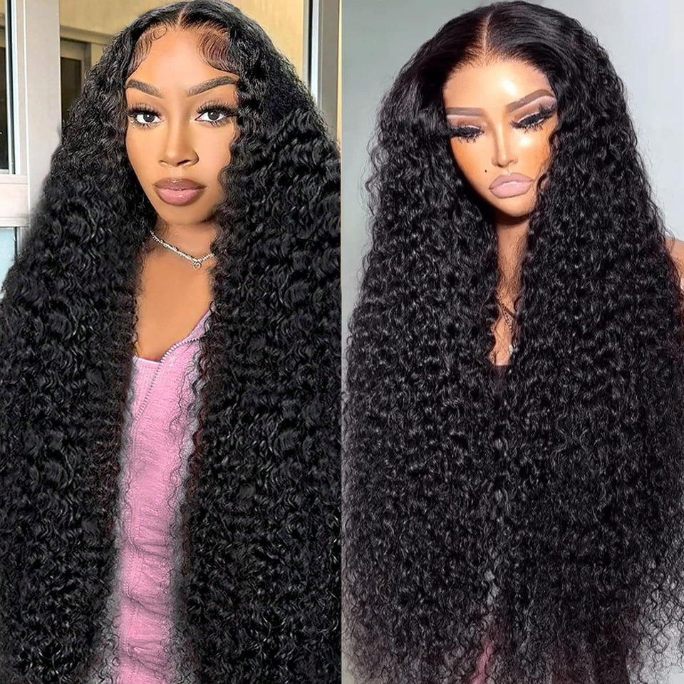 NANTLIY front view 30 inch deep wave wig showing full volume and length