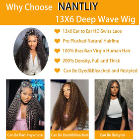 NANTLIY deep wave texture close-up highlighting healthy hair ends
