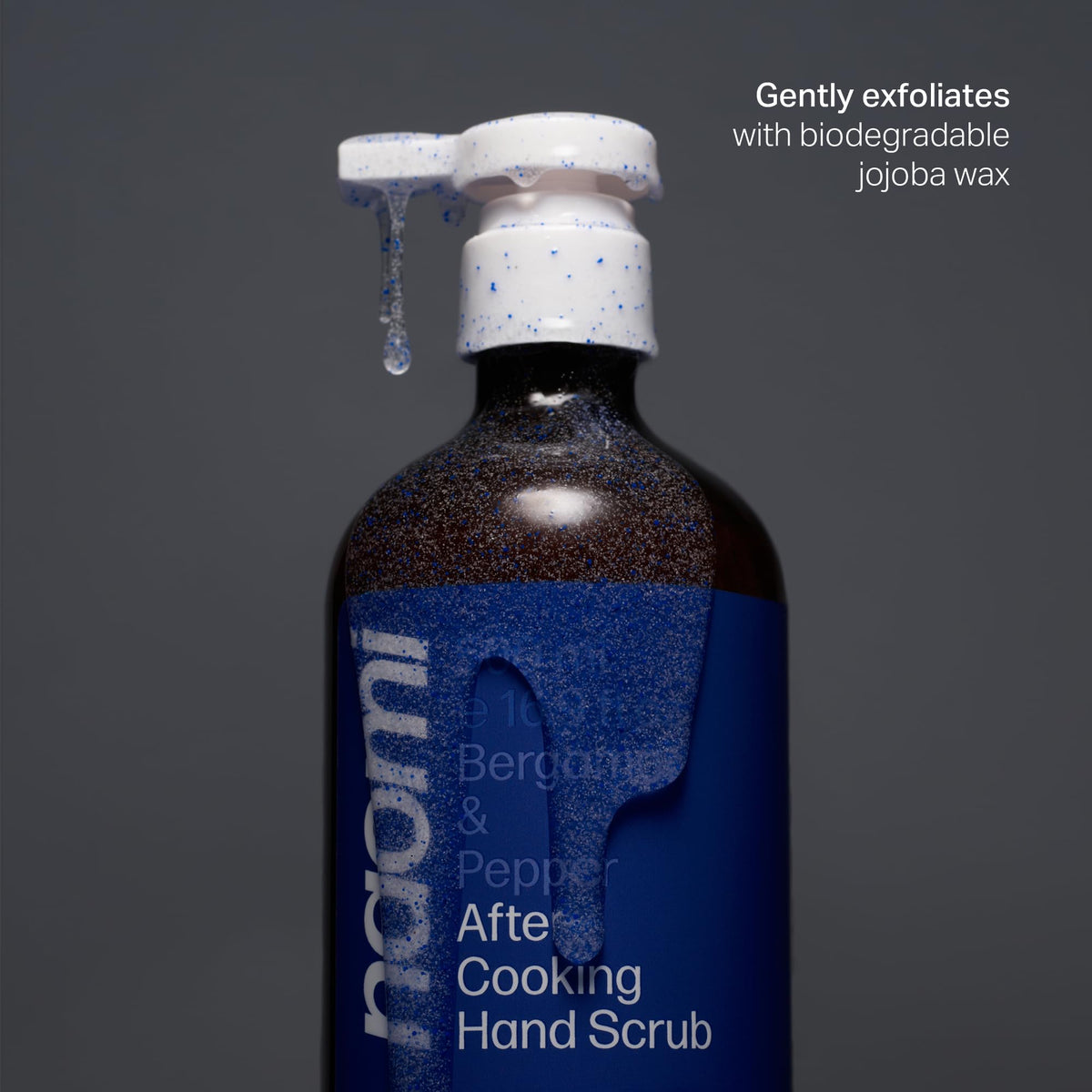 Naomi texture close-up showing jojoba beads and pumice for gentle exfoliation