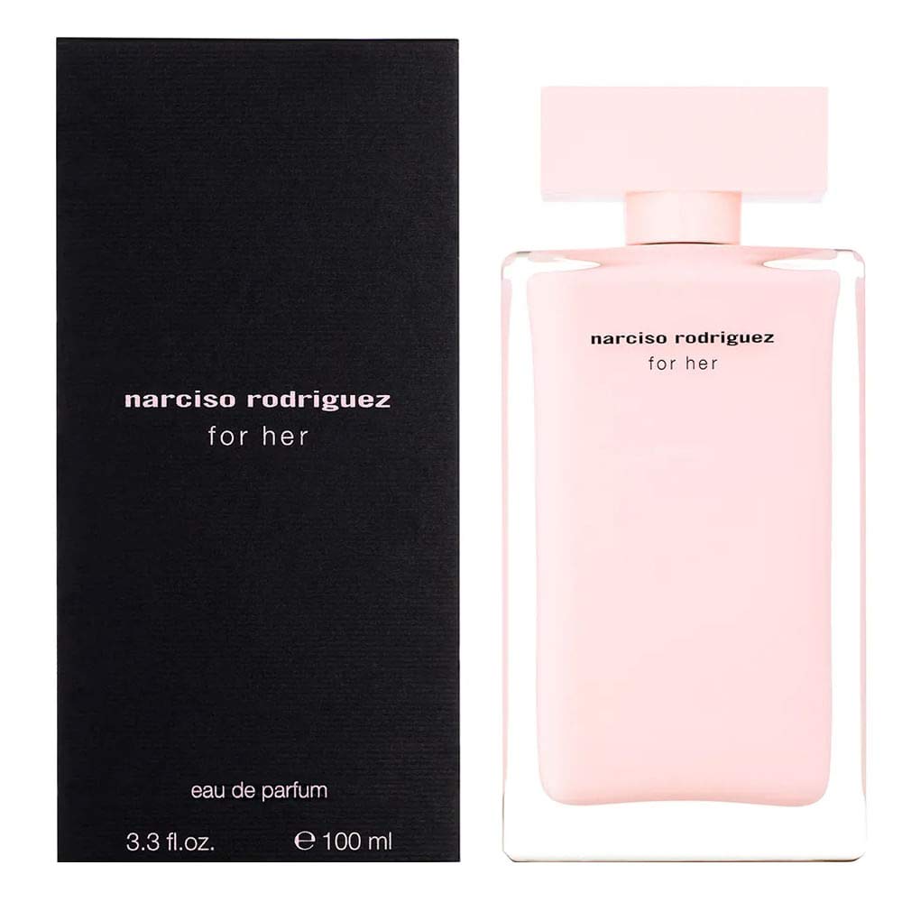 Narciso Rodriguez spray in use on wrist illustrating lasting feminine musk