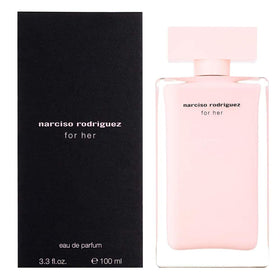 Narciso Rodriguez spray in use on wrist illustrating lasting feminine musk