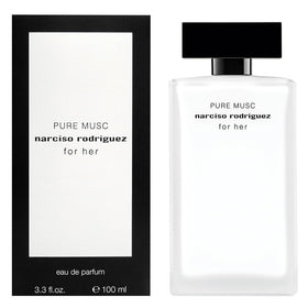 Narciso Rodriguez label close-up highlighting product name and refined finish