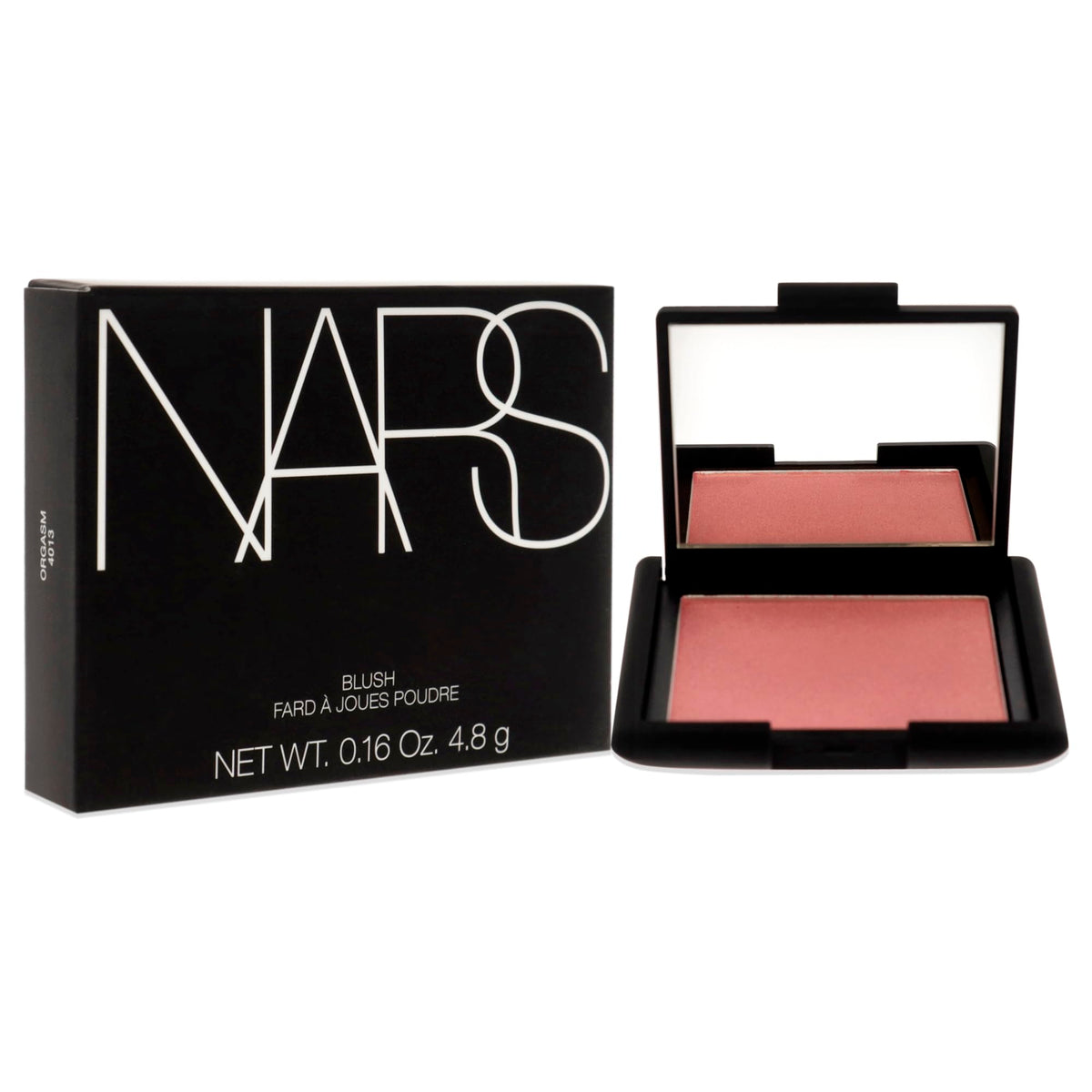 NARS Orgasm applied on cheek in lifestyle shot, natural luminous glow benefit