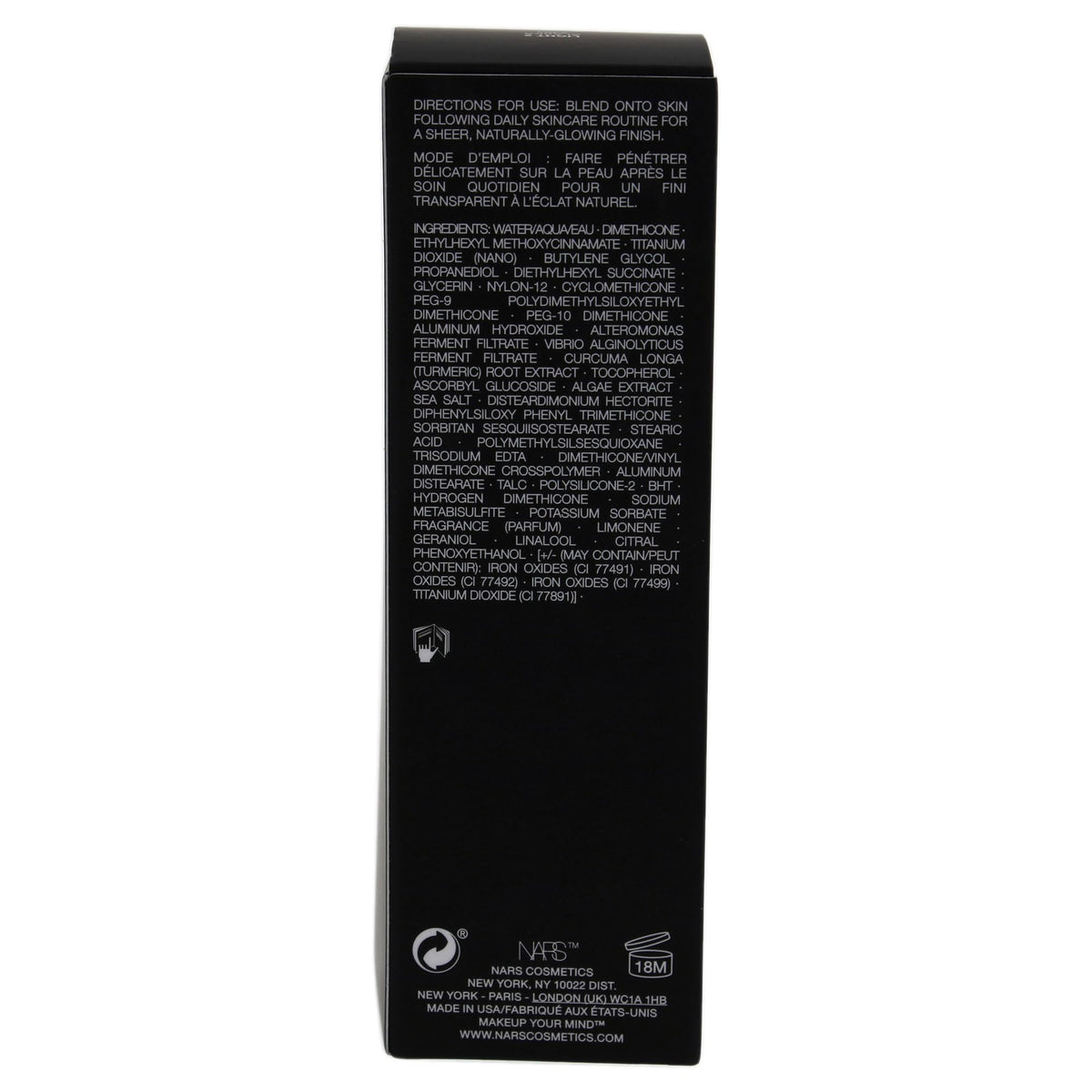 NARS applying tinted moisturizer with finger to cheek showing quick coverage benefit