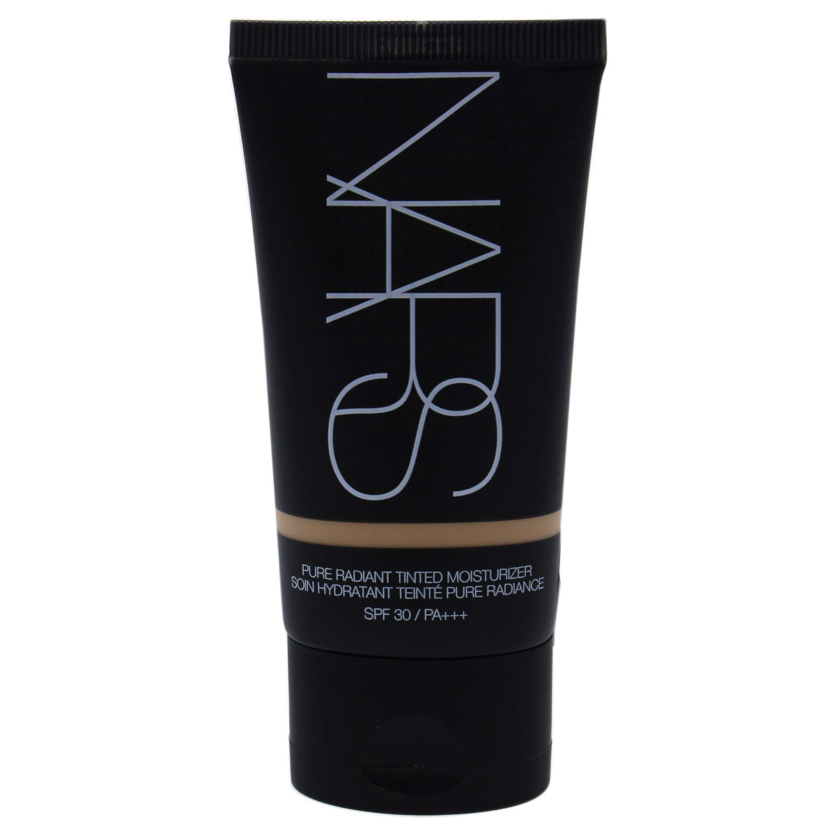 NARS close-up of pump and cap on tinted moisturizer highlighting easy dispensing benefit