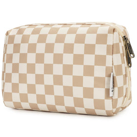 Narwey checkered front view showing size and pattern for neat travel packing