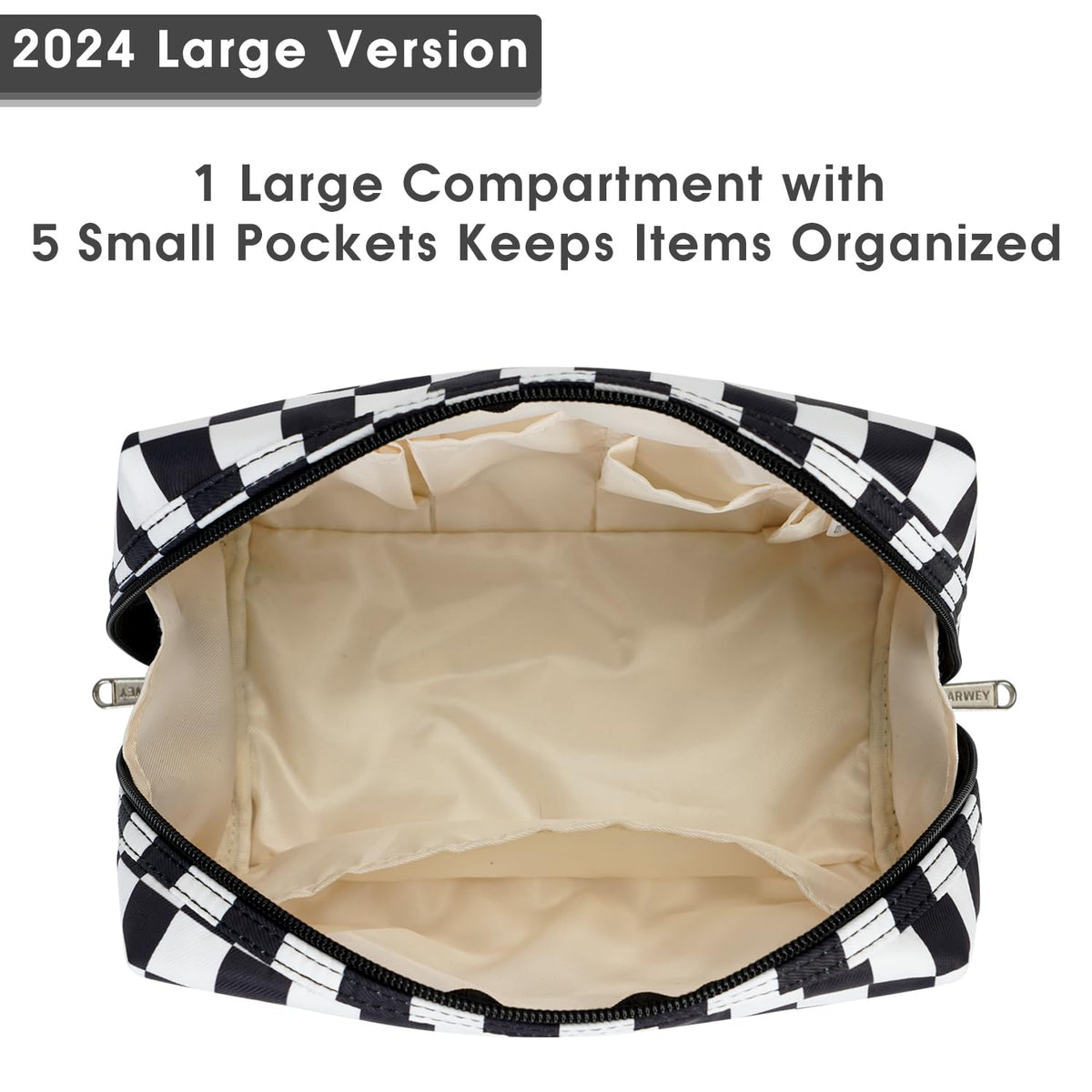 Narwey bag in use with brushes and cosmetics demonstrating easy access