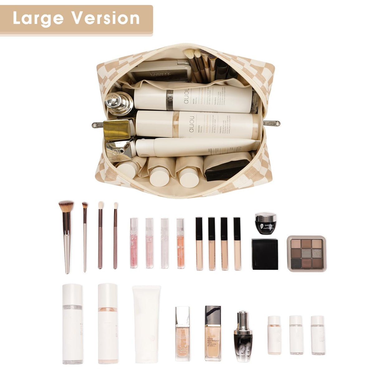 Narwey interior organized with brushes and cosmetics for quick access