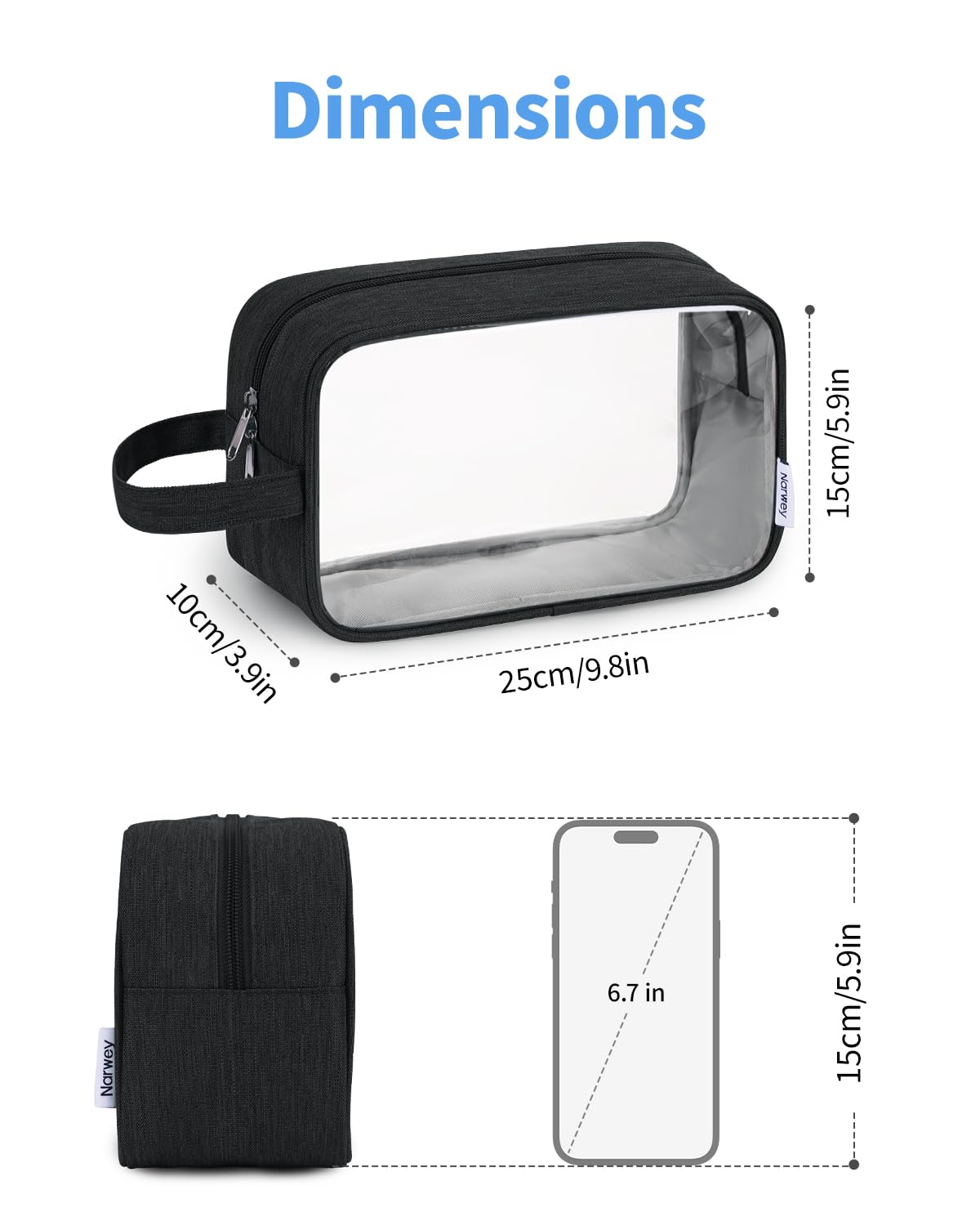 Narwey clear panel revealing items for quick security checks and retrieval