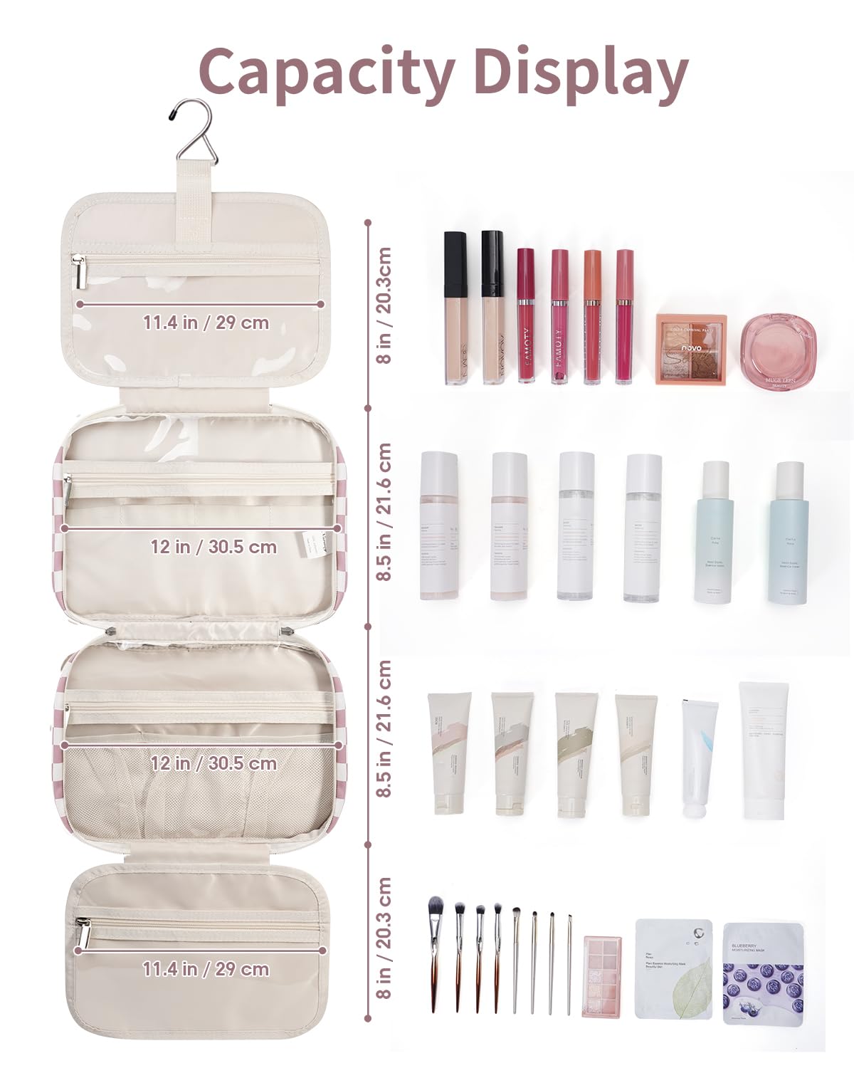Narwey elastic holders securing brushes and toothbrushes for stability