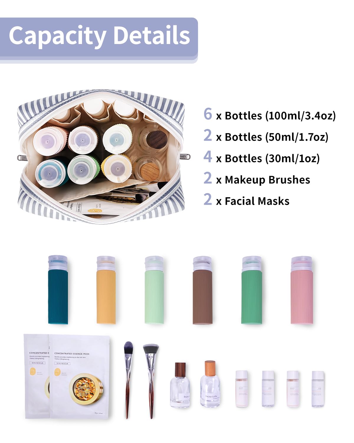Narwey inner pockets organization detail highlighting five small pockets for brushes and liners