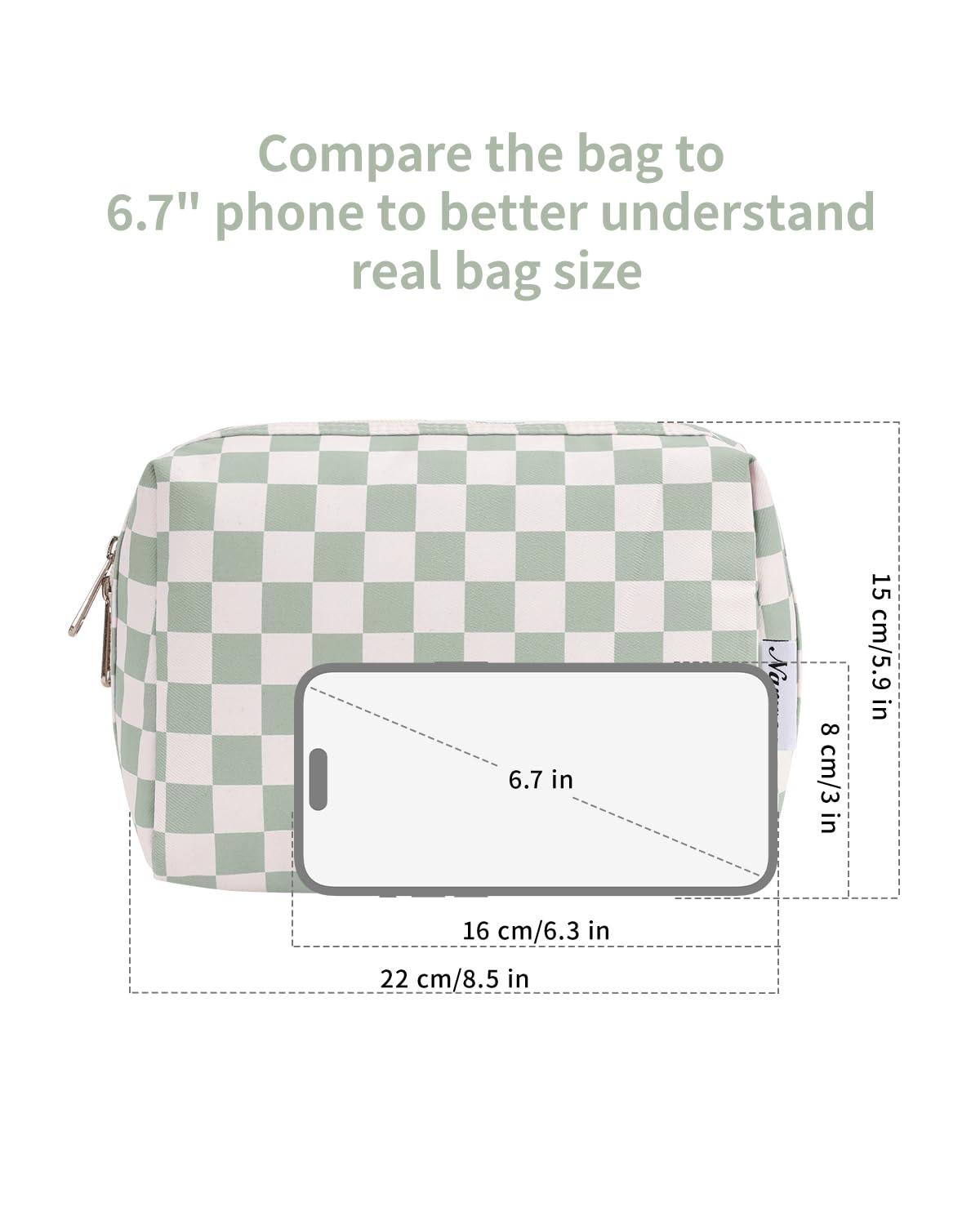 Narwey beside smartphone for scale illustrating compact travel-friendly size