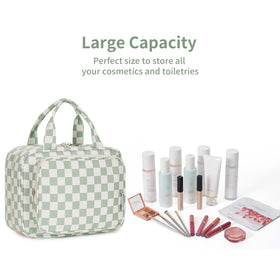 Narwey size comparison with toiletries demonstrating capacity