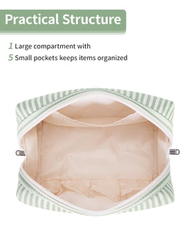 Narwey open bag showing five inner pockets and main compartment for organization