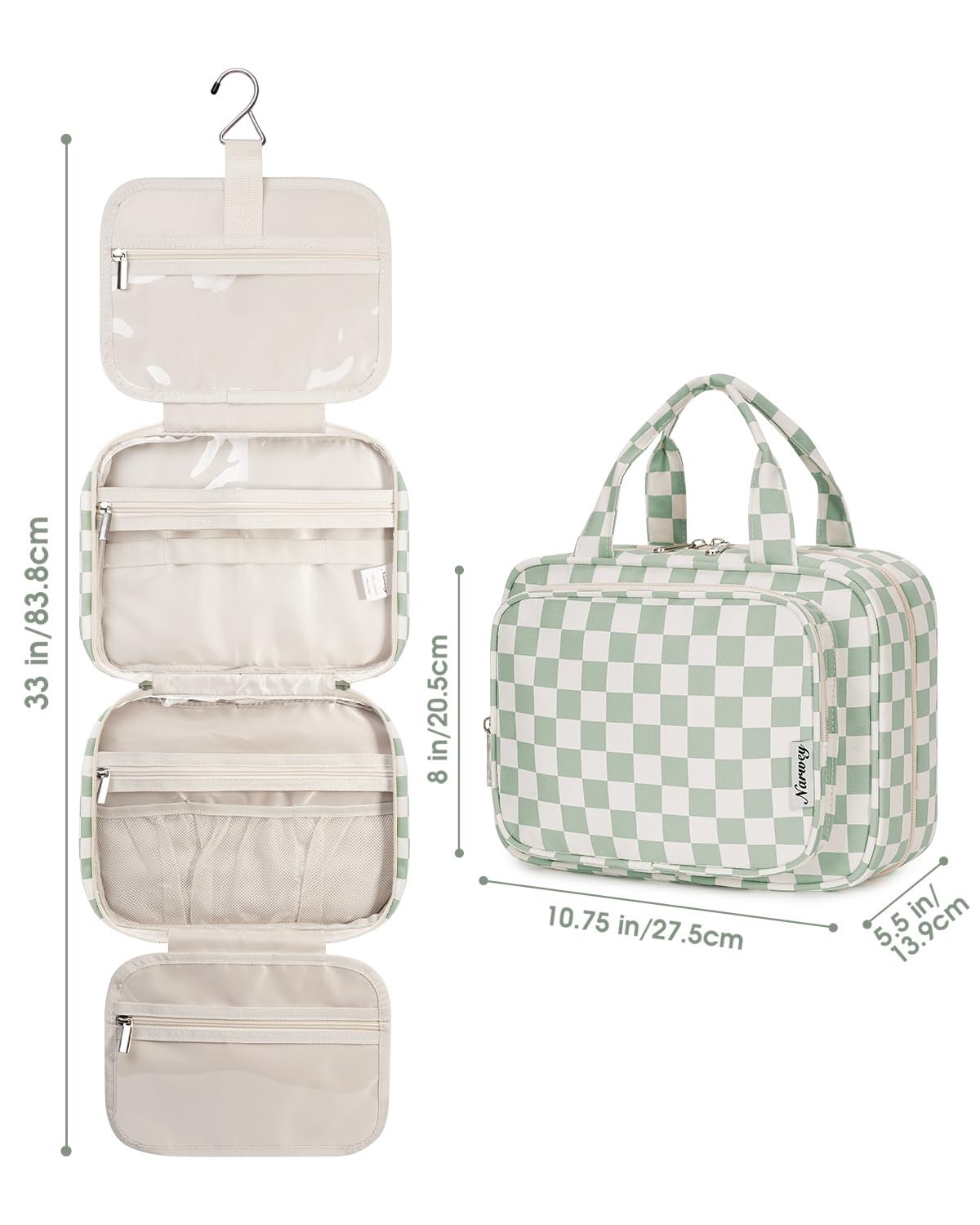 Narwey water resistant lining protects cosmetics from leaks