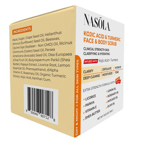 Nasola ingredients arranged featuring turmeric, papaya, shea butter for nourishing blend