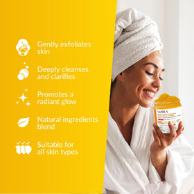Nasola open jar texture revealing moist sugar-salt scrub for visible hydration