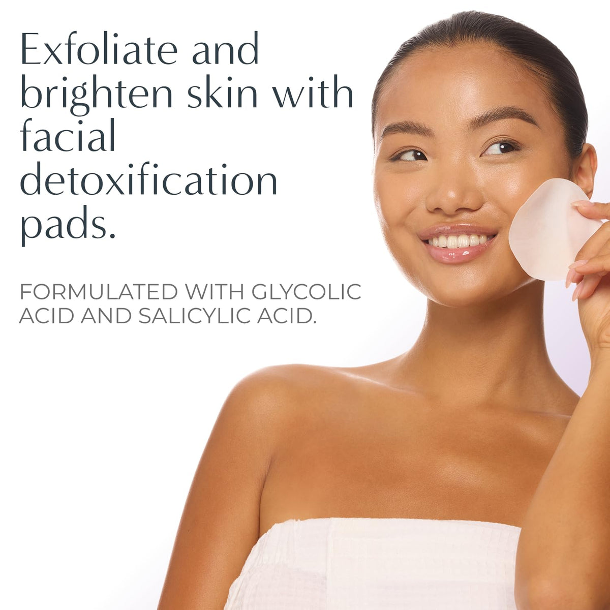 NassifMD pad soaked with solution highlighting controlled exfoliation
