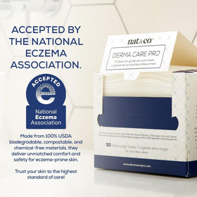 nat.&co. close-up of plush towel texture for gentle, absorbent cleansing