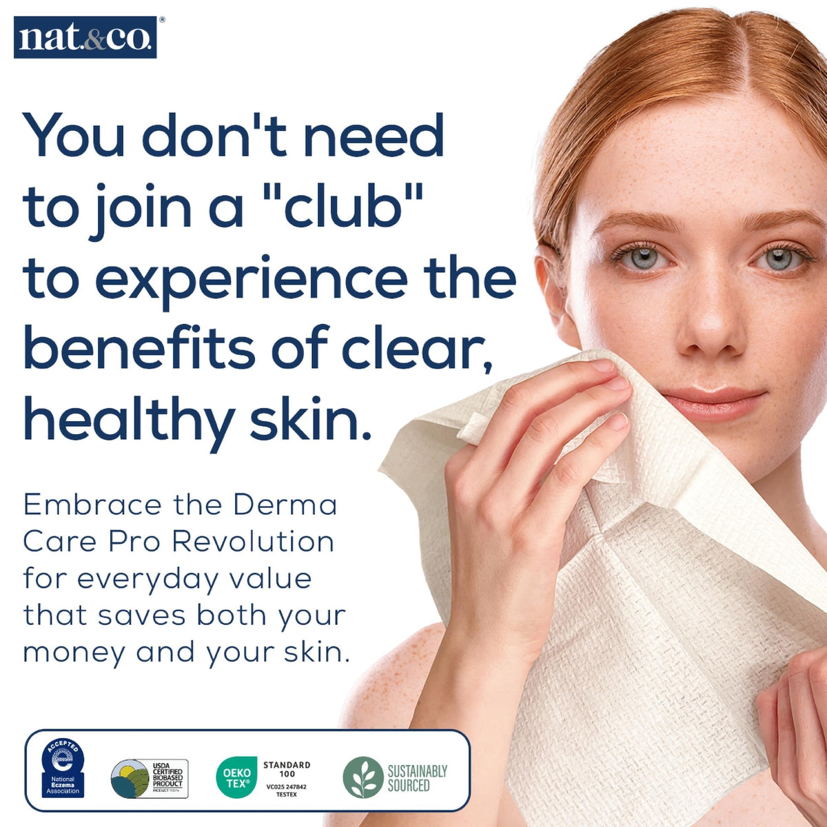 nat.&co. towel held in hand demonstrating extra-large size and softness