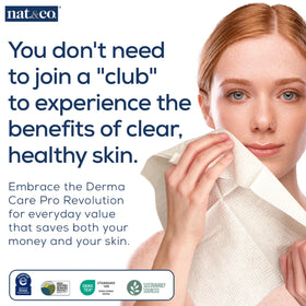 nat.&co. towel held in hand demonstrating extra-large size and softness