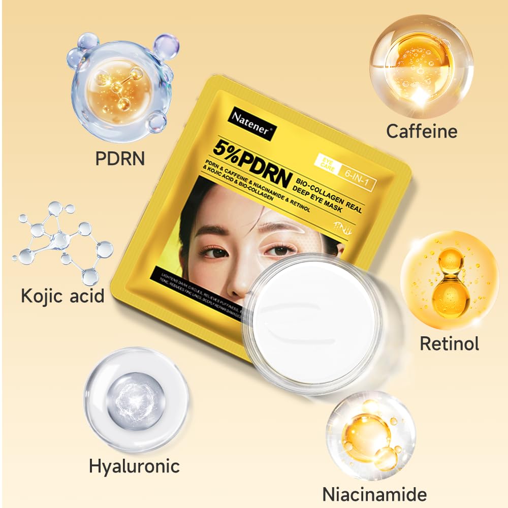 Natener patch applied under eye illustrating secure fit and coverage