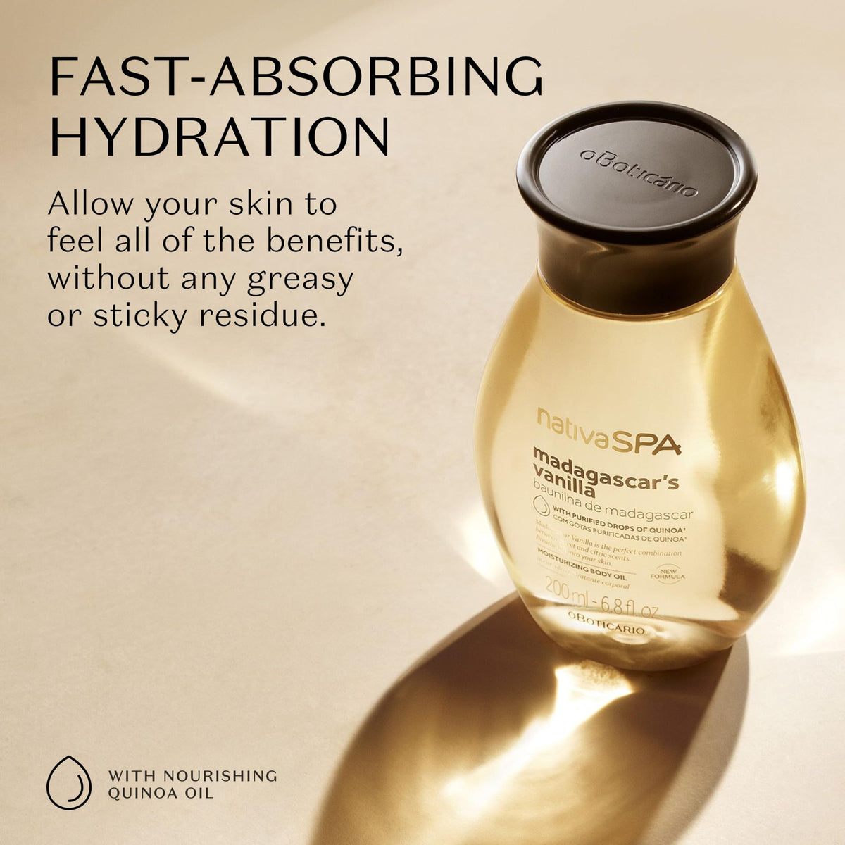 Nativa SPA pump and label close-up highlighting easy dispensing and premium look