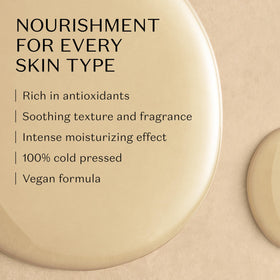 Nativa SPA oil texture drop on fingertip showing non-greasy absorption benefit