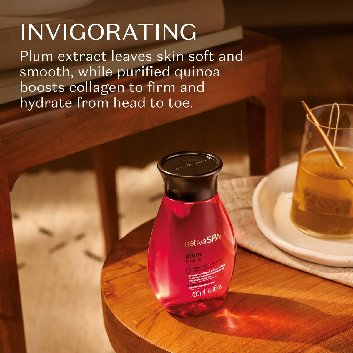 NATIVA SPA hand applying oil to skin, illustrating smooth non-greasy finish
