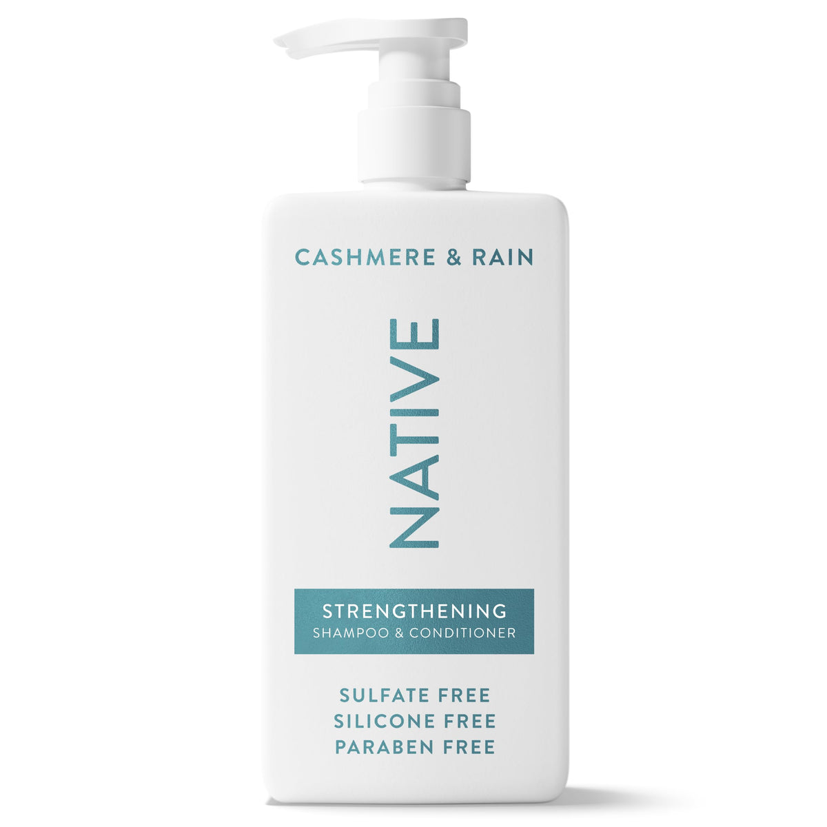 Native front bottle shot showing the 2-in-1 Cashmere & Rain and clear benefit