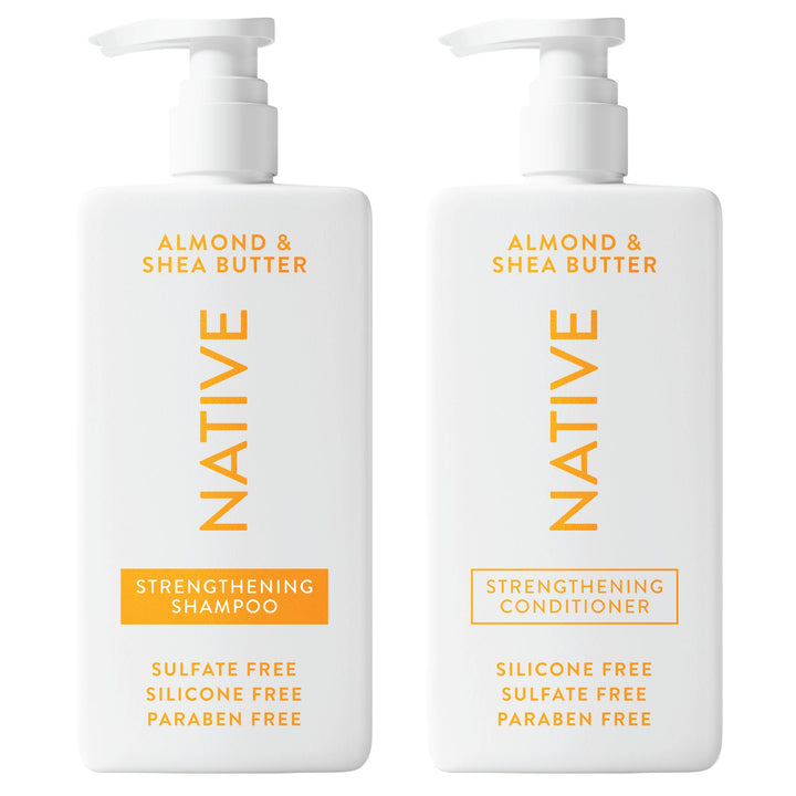 Native front packaging showing almond and shea scent with clear benefits