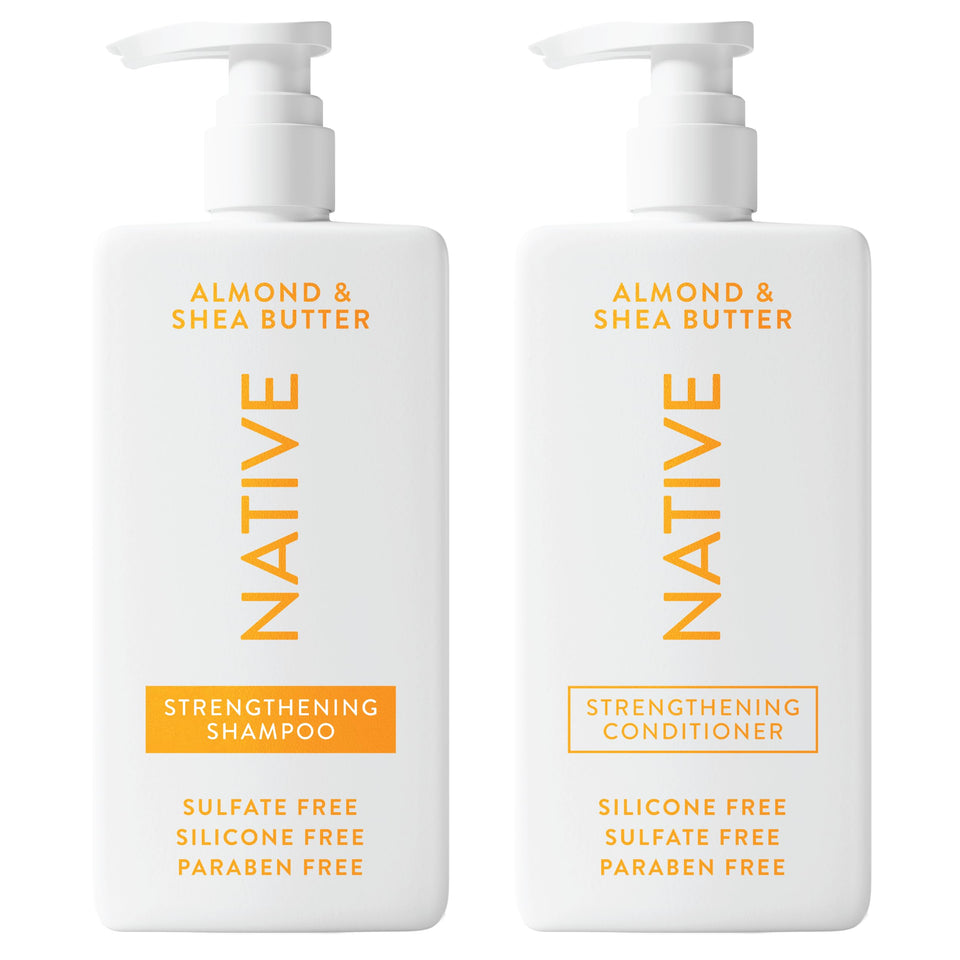 Native front packaging showing almond and shea scent with clear benefits
