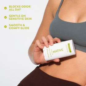 Native Aloe and Green Tea scent visual with botanicals, conveys refreshing fragrance