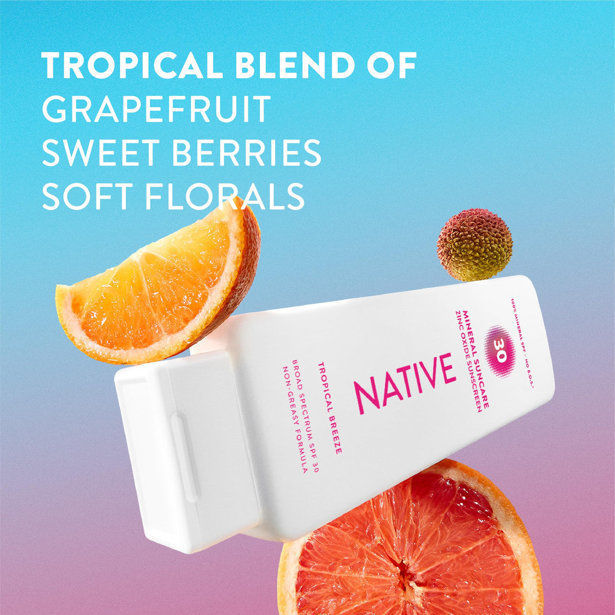 Native applied to face demonstrating quick absorption and no white cast benefit