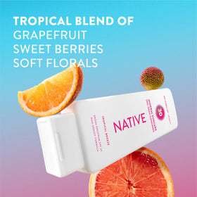 Native applied to face demonstrating quick absorption and no white cast benefit