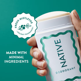 Native deodorant being applied to skin demonstrating quick, non-greasy protection