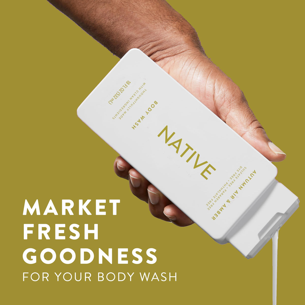 Native rich lather closeup illustrating gentle creamy foam and soft skin