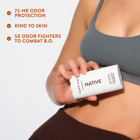 Native with shea butter and coconut, showcases natural moisturizing ingredient benefits