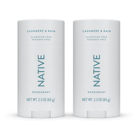 Native front packaging showing cashmere & rain twin pack and scent