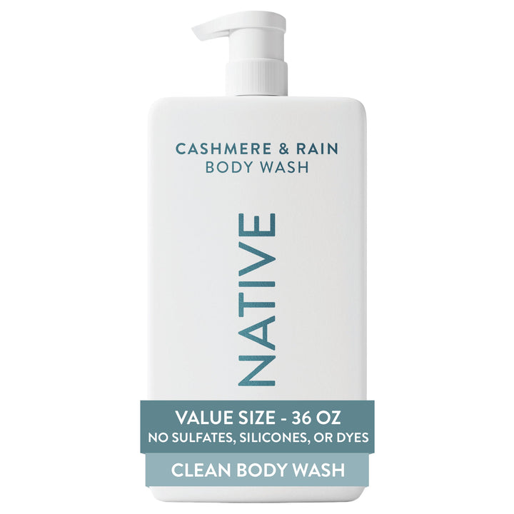 Native 36 oz pump bottle front view showing size and easy dispensing