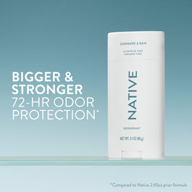 Native deodorant stick open showing smooth texture and glide for easy application benefit